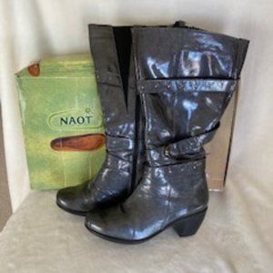NAOT Allure Grey Patent Boots